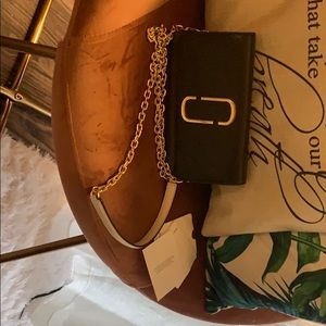 Marc Jacobs Black & Grey Gold Chain wallet bag